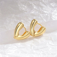 18K Gold-Plated Heart Huggie Earrings