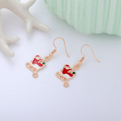 Red & 18K Gold-Palted Santa'S Sled Drop Earring