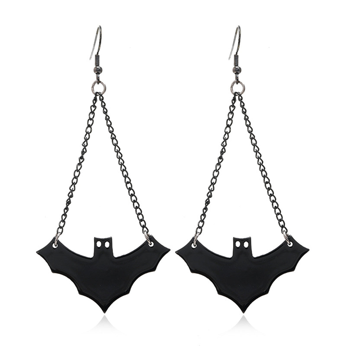 Black Bat Drop Earrings