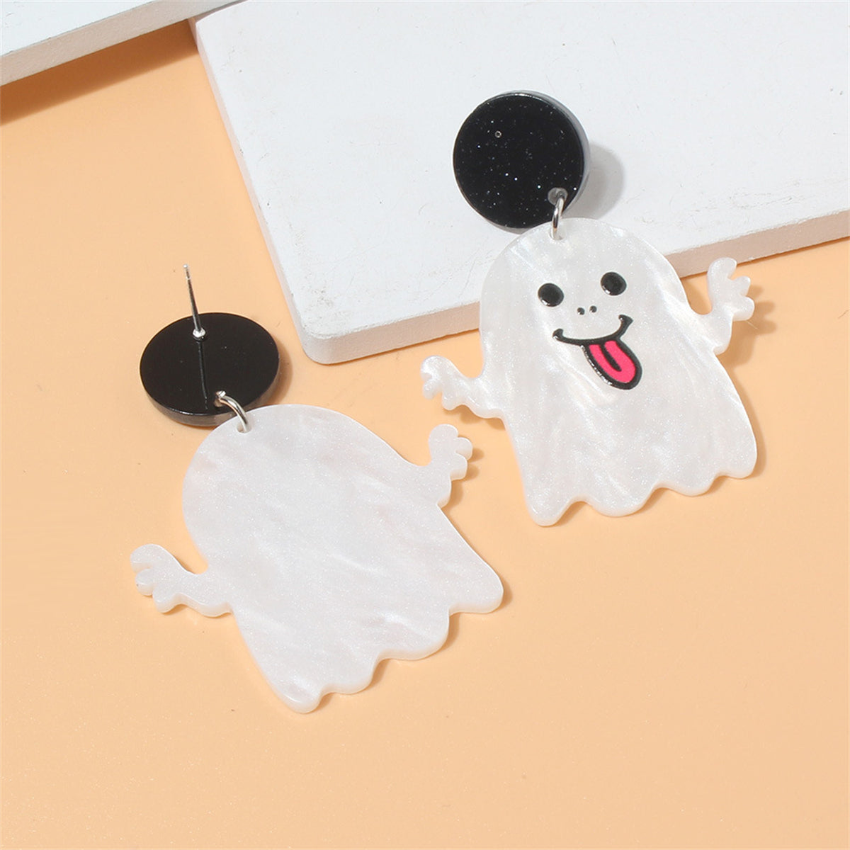 Black & White Ghost Drop Earrings