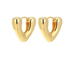 18K Gold-Plated Heart Huggie Earrings