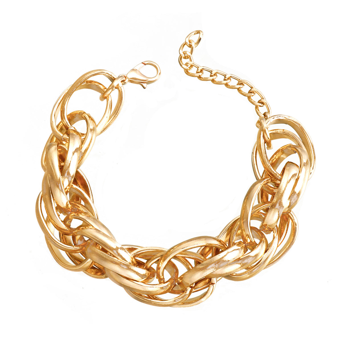 Beautifully crafted 18K gold-plated bracelet with a distinctive large link, perfect for enhancing your jewelry collection.