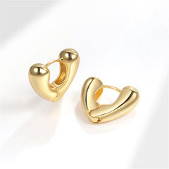 18K Gold-Plated Heart Huggie Earrings