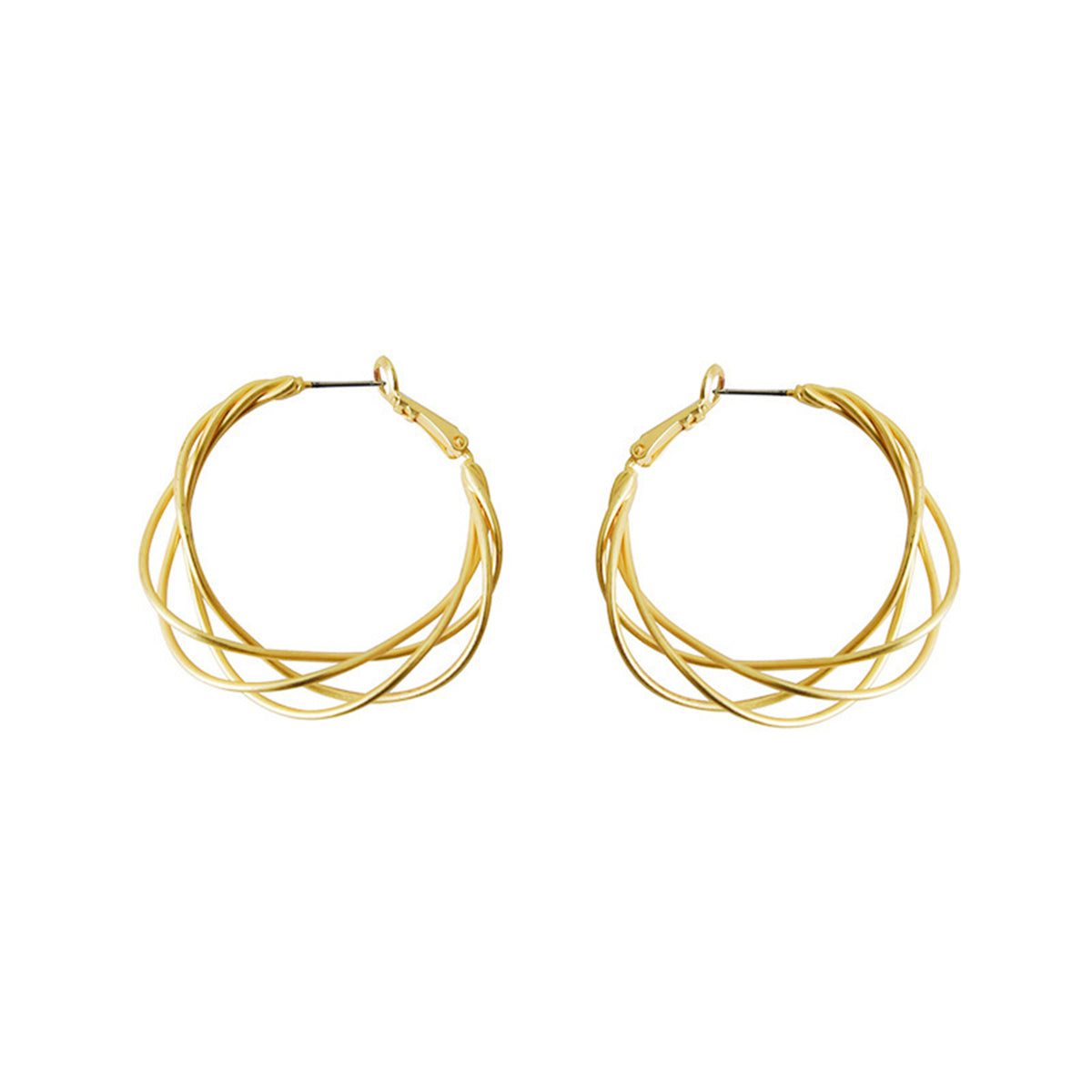 18K Gold-Plated Abstract Nest Hoop Earrings