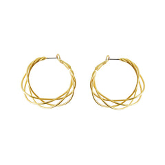 18K Gold-Plated Abstract Nest Hoop Earrings