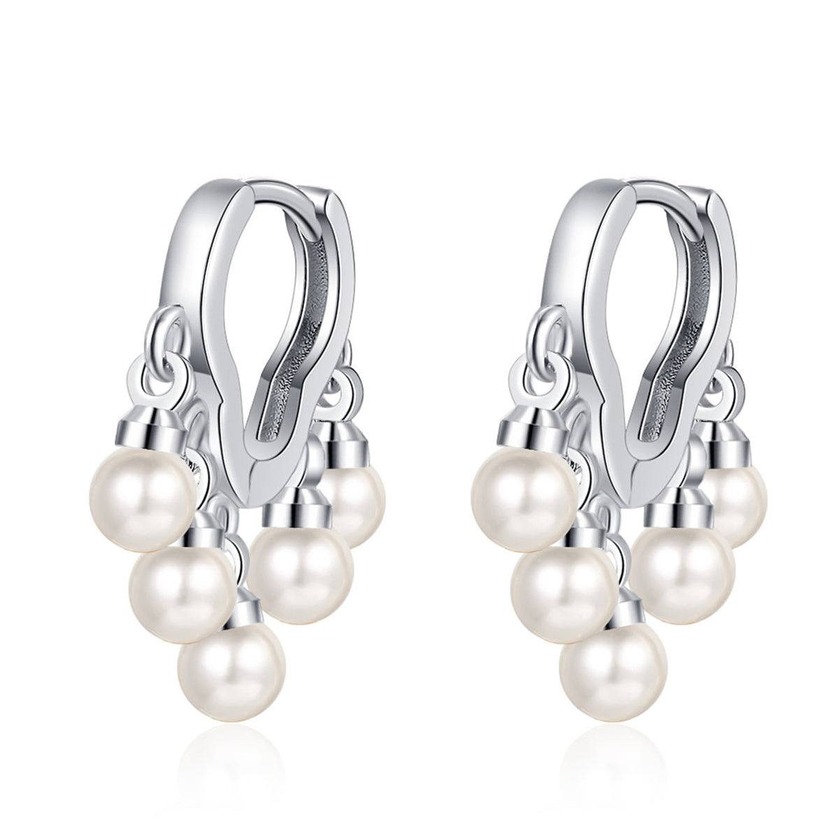 Pearl & Silver-Plated Cloud Tassel Drop Earrings