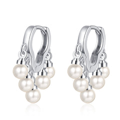 Pearl & Silver-Plated Cloud Tassel Drop Earrings