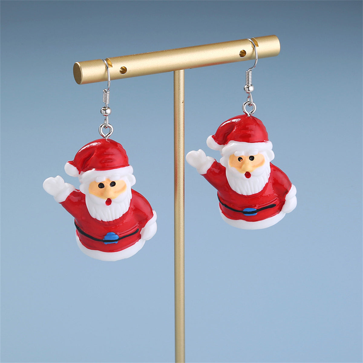 Red & White Santa Drop Earrings