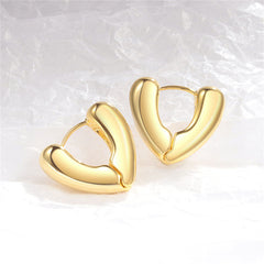 18K Gold-Plated Heart Huggie Earrings