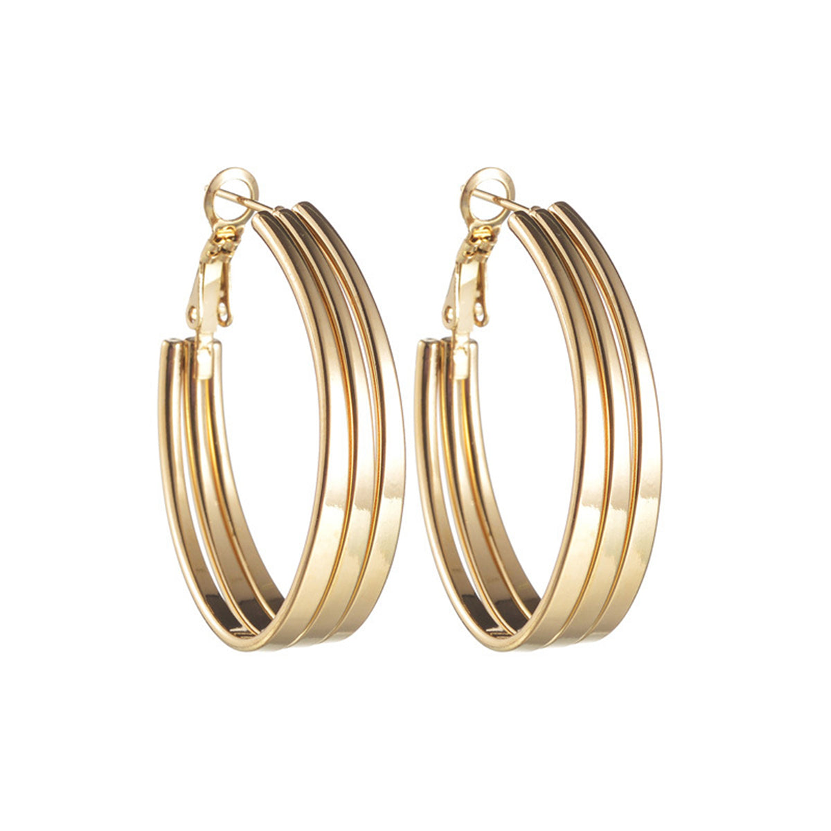 18K Gold-Plated Layered Huggie Earrings