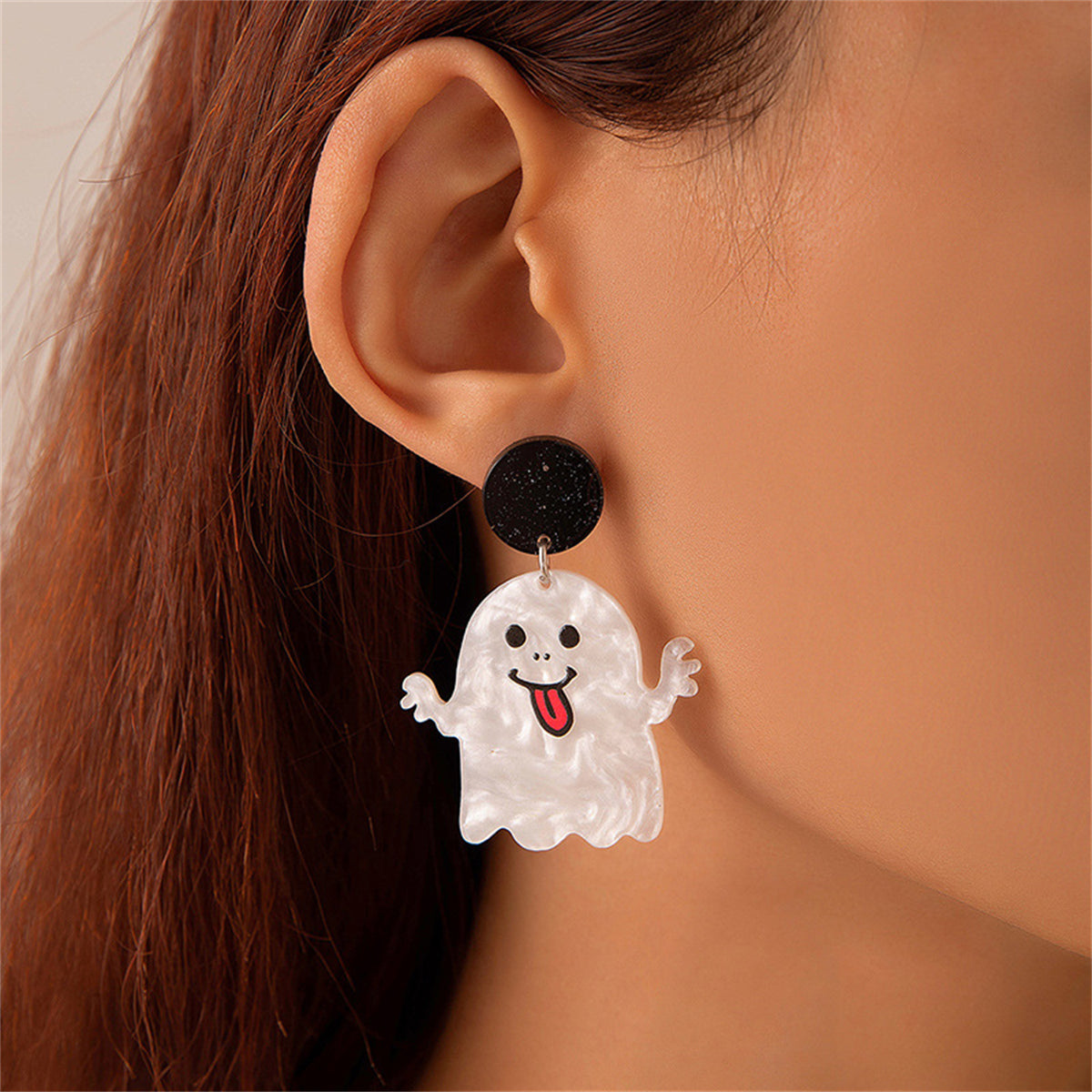 Black & White Ghost Drop Earrings