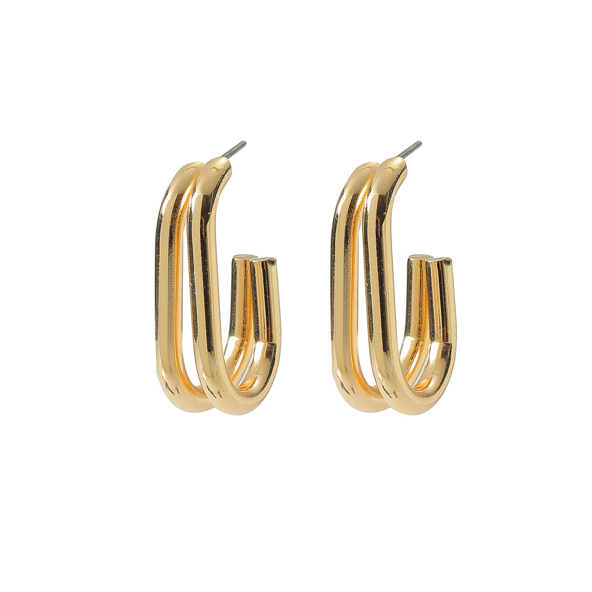 18K Gold-Plated Oval Huggie Earrings