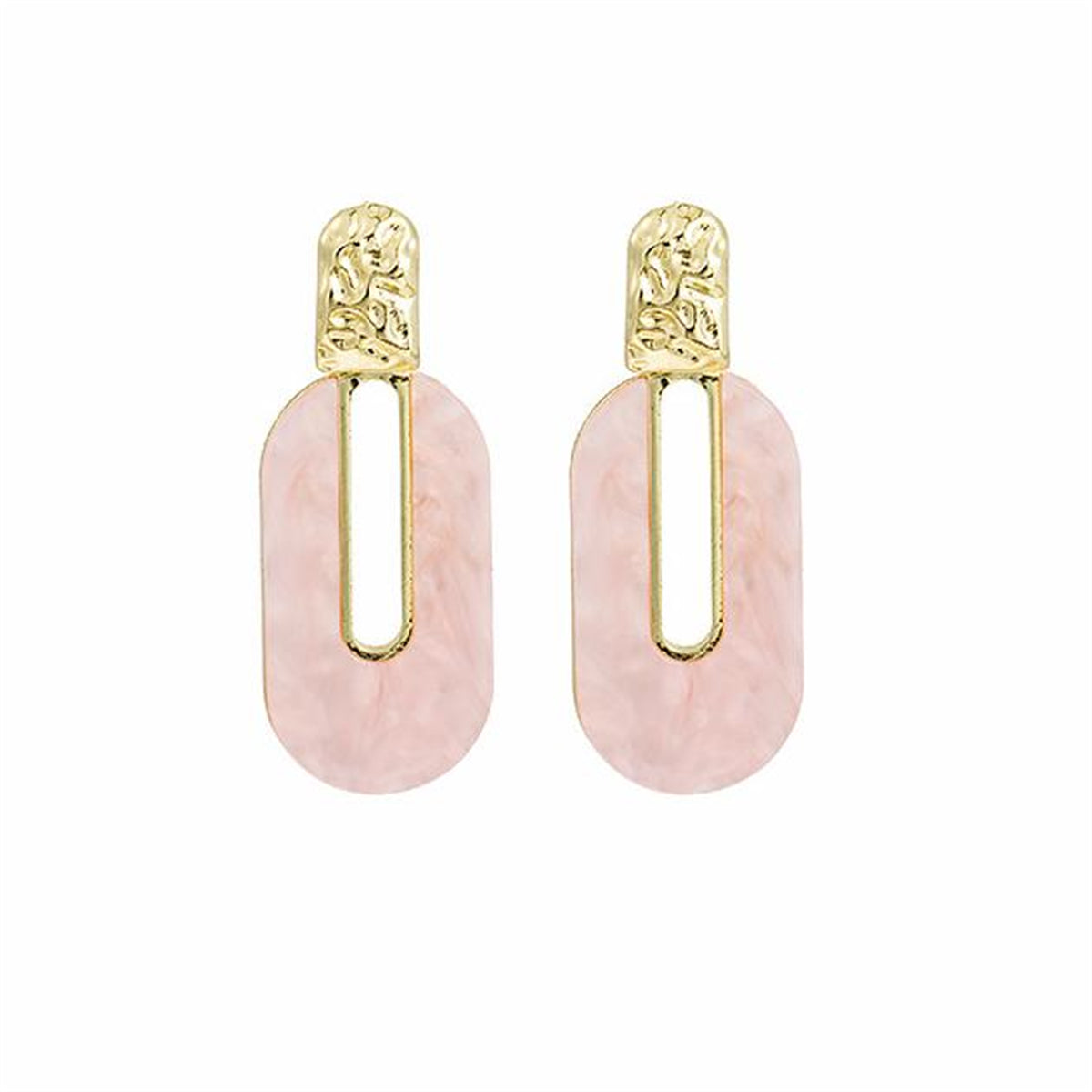 Pink Shell & 18K Gold-Plated Oval Drop Earrings