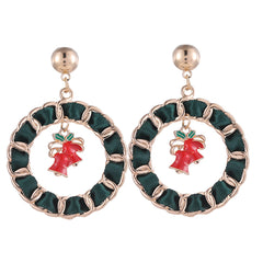 Red Enamel & Polyster 18K Gold-Plated Bell Drop Earrings