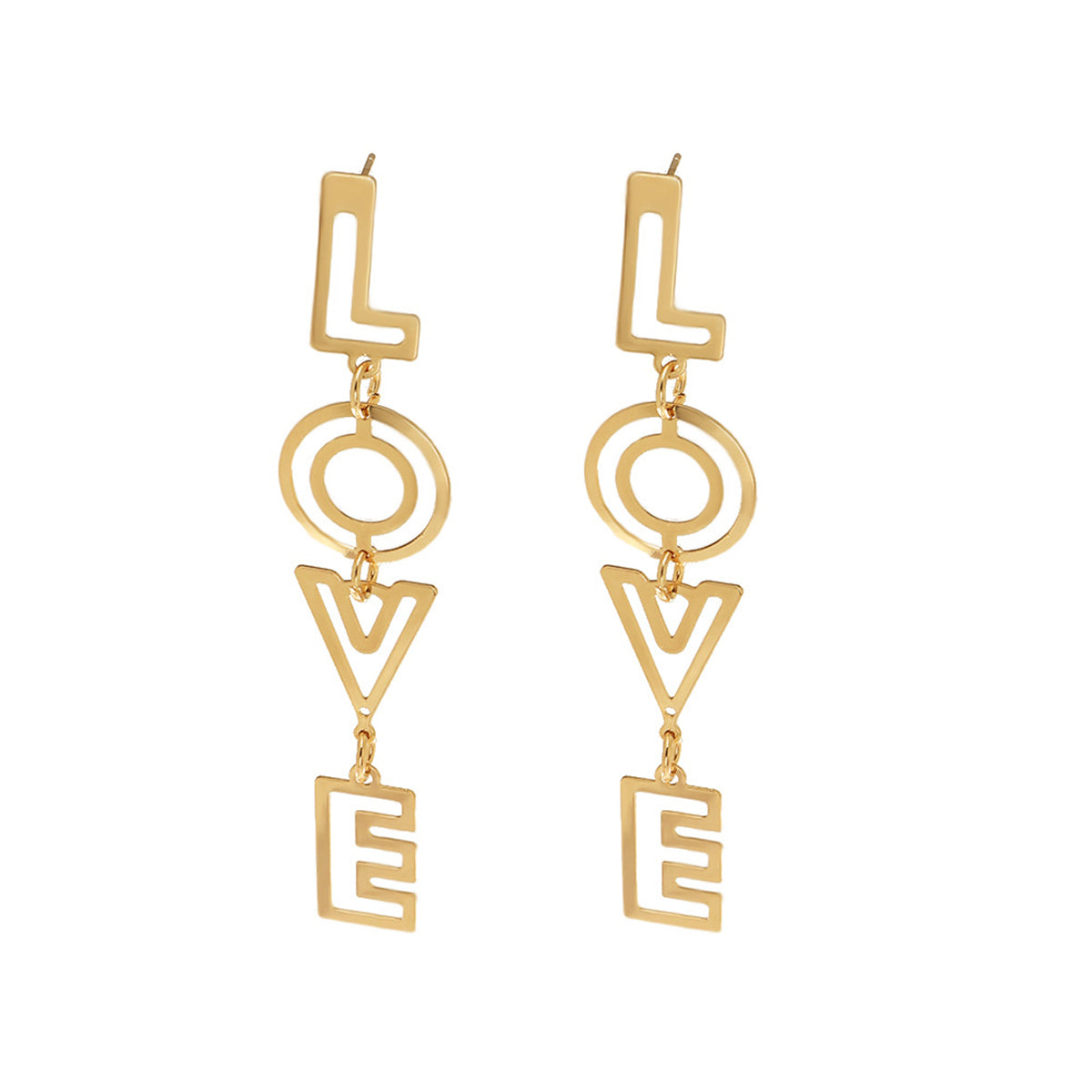 18K Gold-Plated 'Love' Openwork Drop Earrings