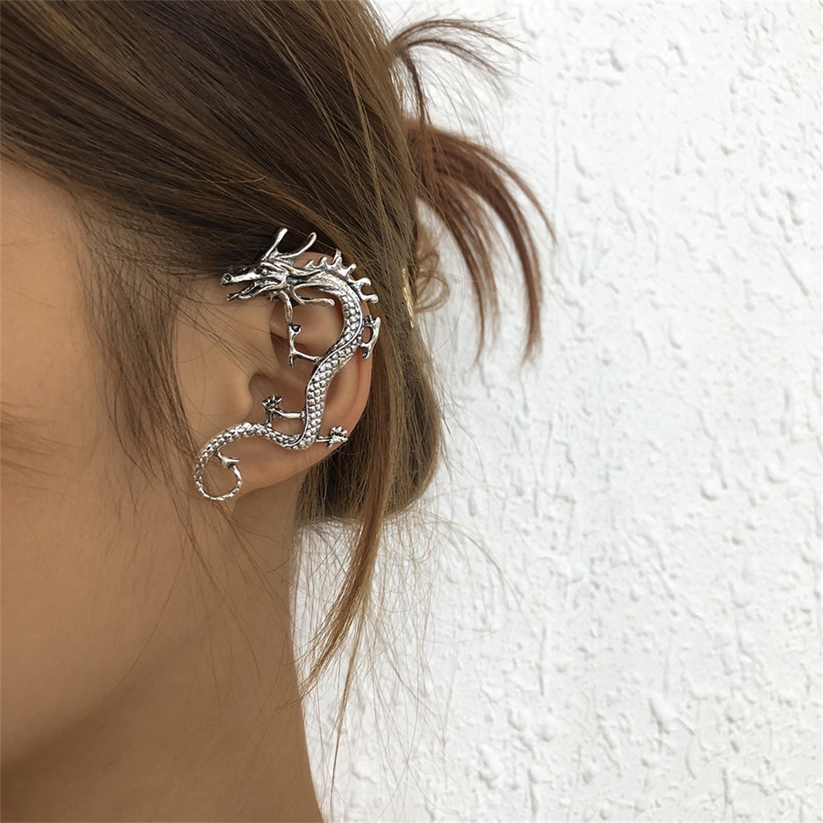 Silver-Plated Dragon Ear Cuff