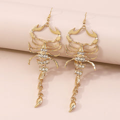 Cubic Zirconia & 18K Gold-Plated 4.5'' Scorpion Hook Drop Earrings