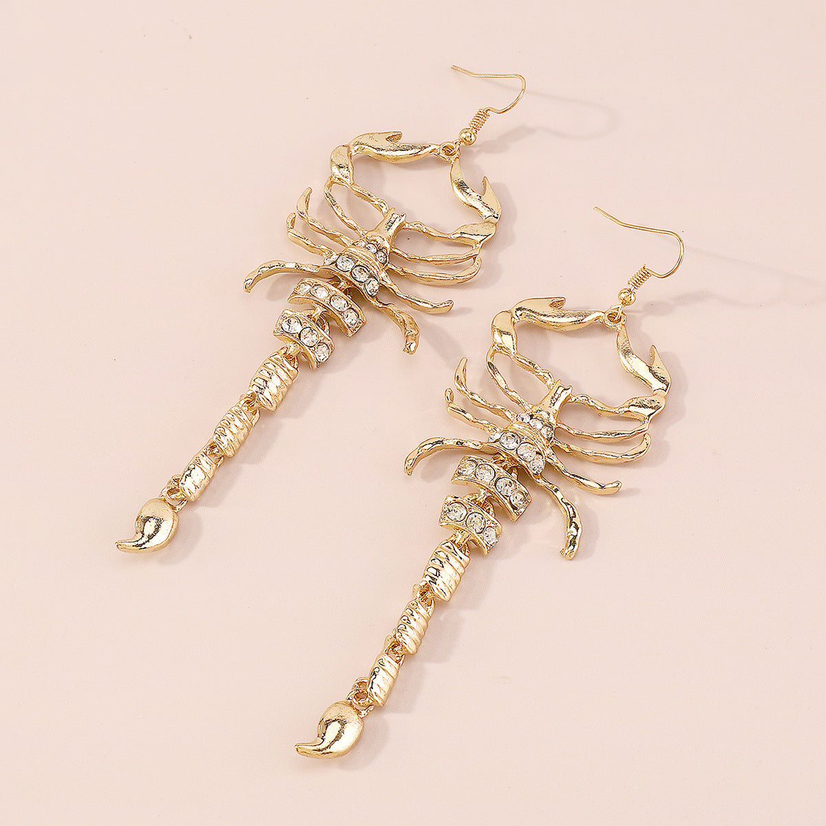 Cubic Zirconia & 18K Gold-Plated 4.5'' Scorpion Hook Drop Earrings