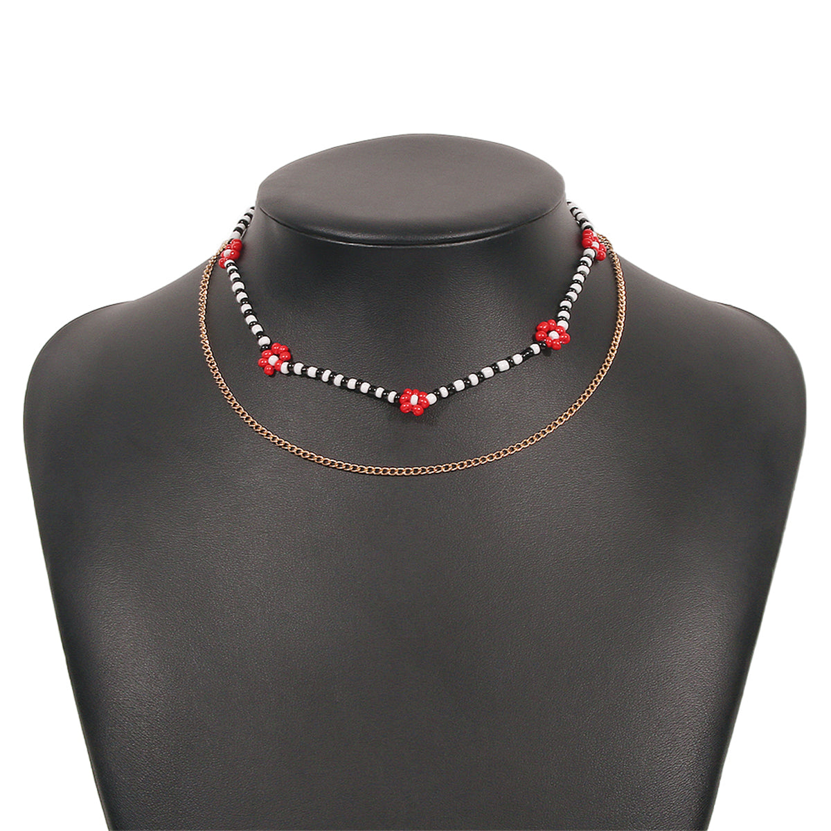 Black Howlite & 18K Gold-Plated Mum Station Necklace Set