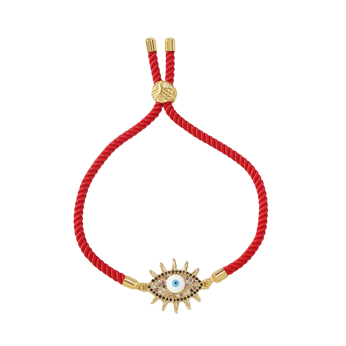 Cubic Zirconia & 18K Gold-Plated Evil Eye Charm Bracelet