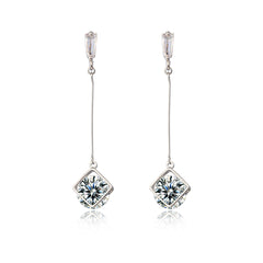 Crystal & Silver-Plated Round Drop Earrings