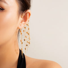 18K Gold-Plated Star Tassel Ear Cuff