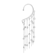 Silver-Plated Star Tassel Ear Cuff