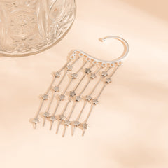 Silver-Plated Star Tassel Ear Cuff