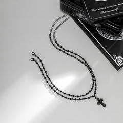 Black Cross Pendant Necklace Set