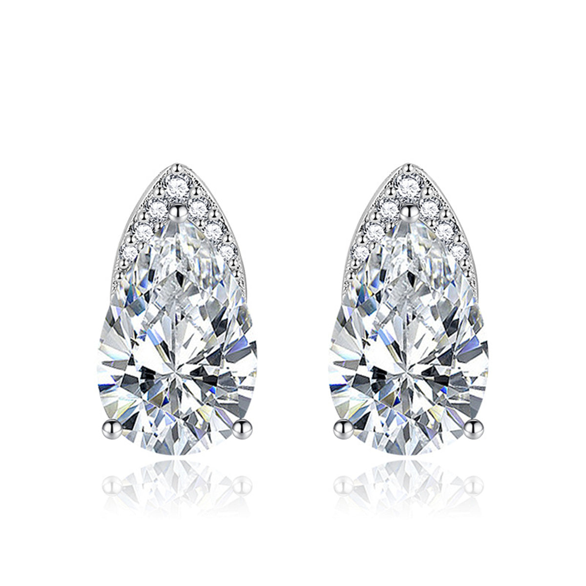 Colored Crystal & Cubic Zirconia Pear-Cut Stud Earrings