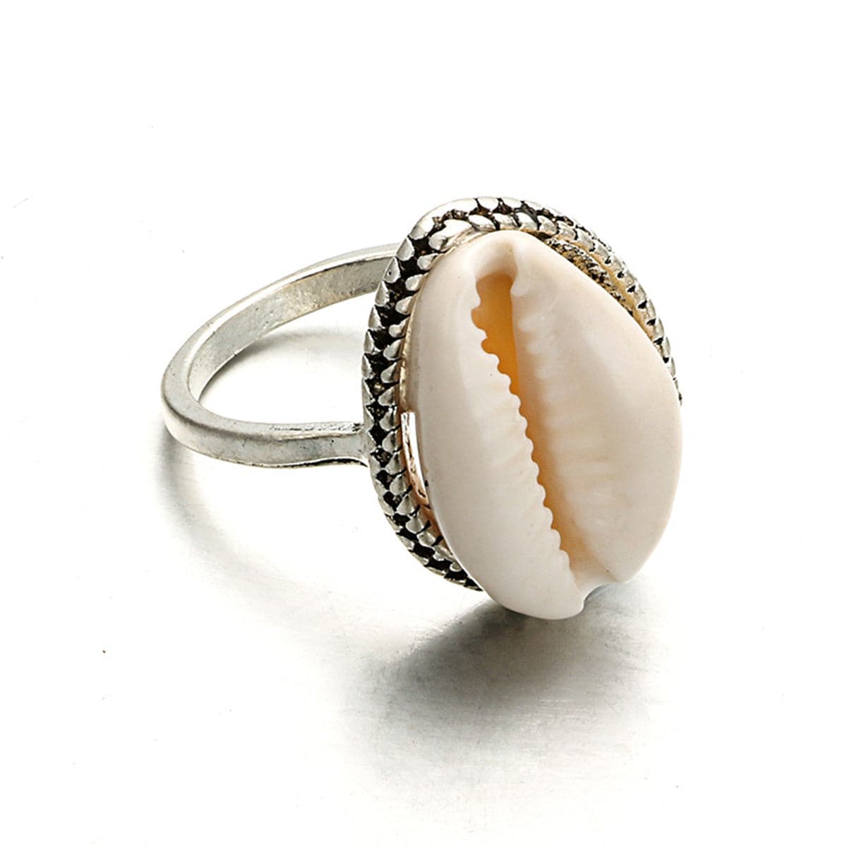 Shell & Silver-Plated Cowrie Ring