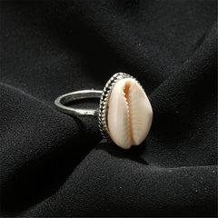 Shell & Silver-Plated Cowrie Ring