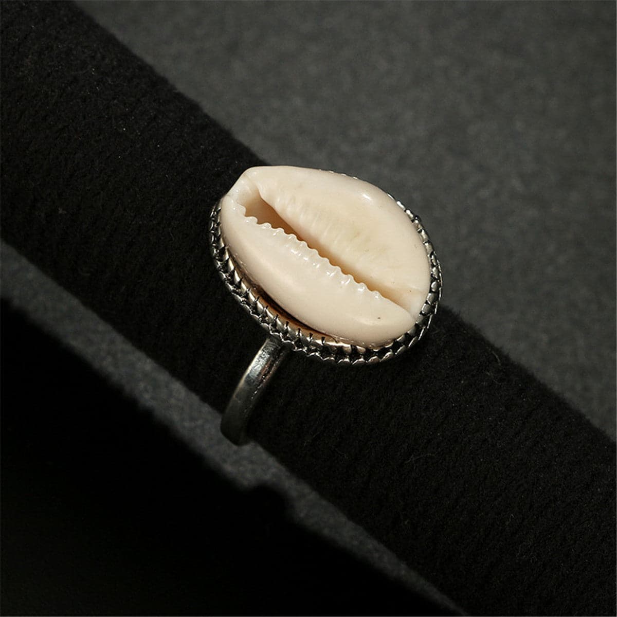 Shell & Silver-Plated Cowrie Ring