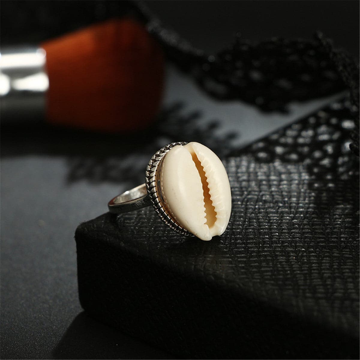 Shell & Silver-Plated Cowrie Ring