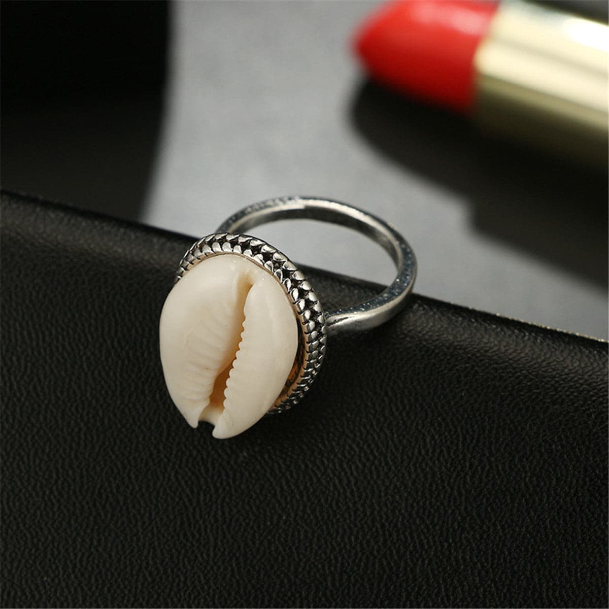 Shell & Silver-Plated Cowrie Ring