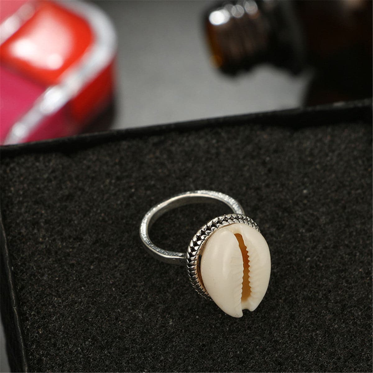 Shell & Silver-Plated Cowrie Ring