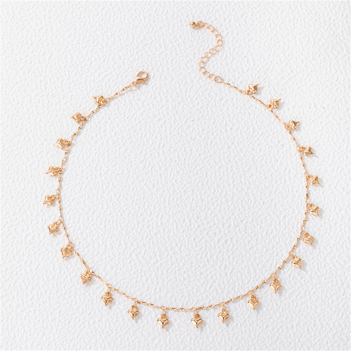 18K Gold-Plated Heart Station Choker Necklace