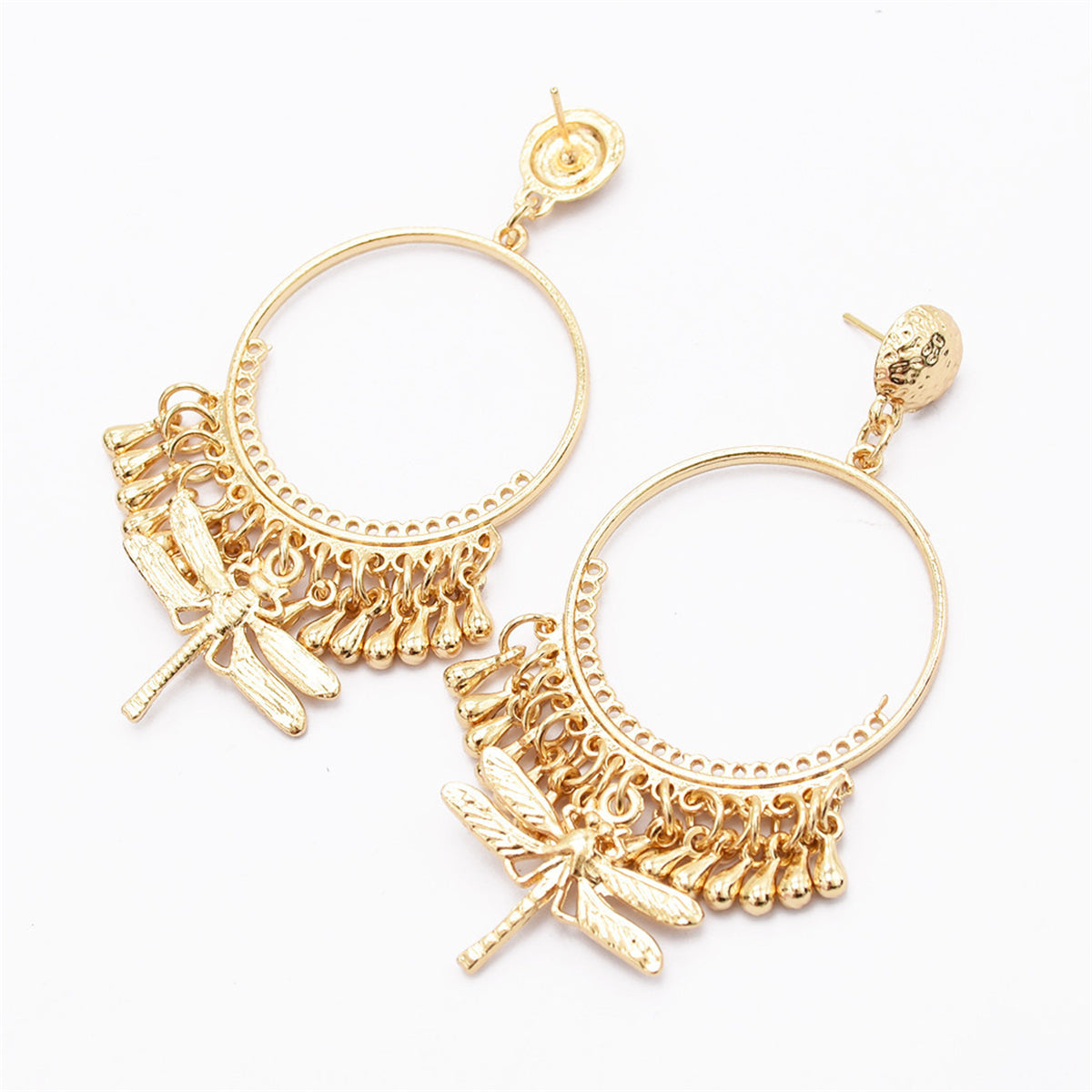 18K Gold-Plated Dragonfly Hoop Earrings