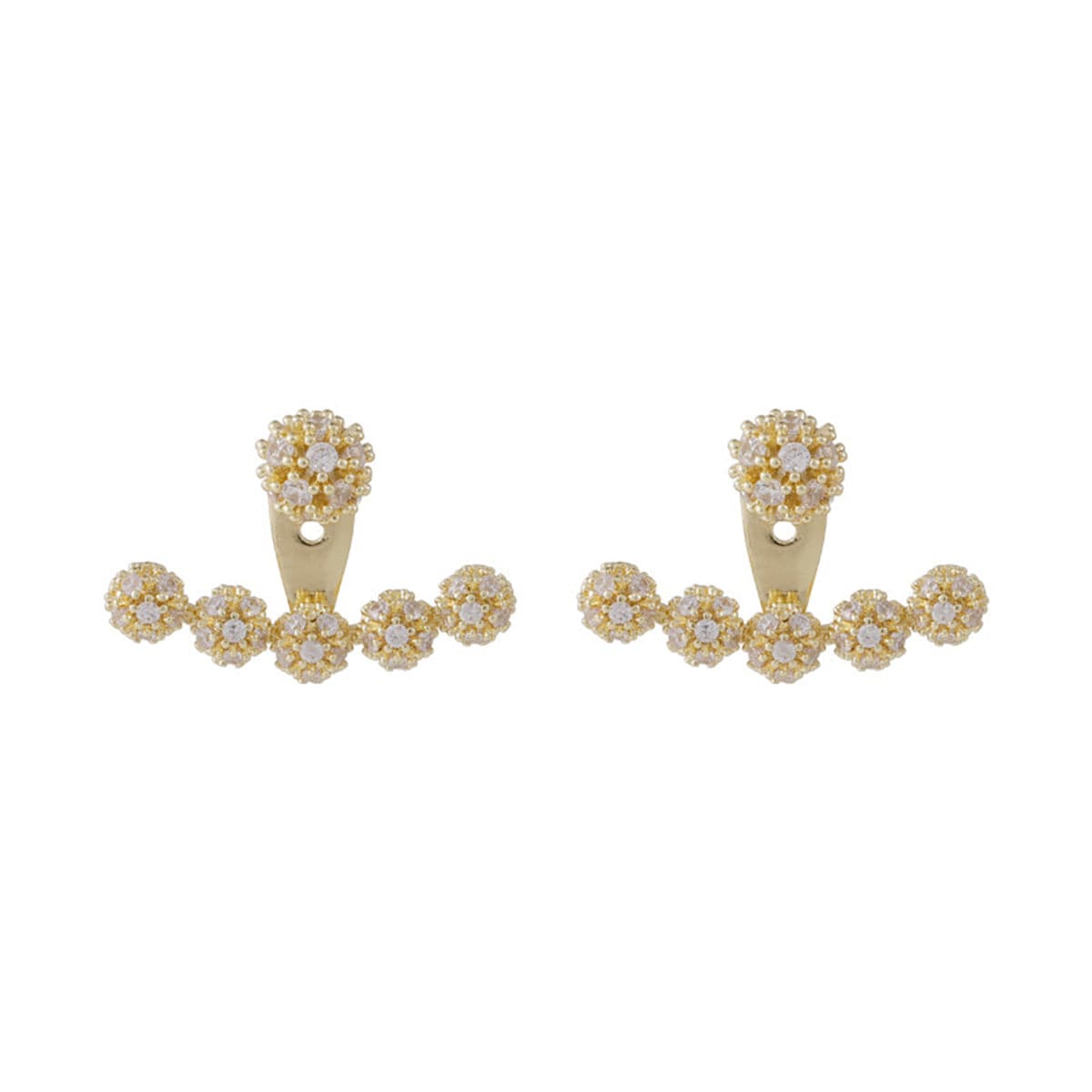 Cubic Zirconia & 18K Gold-Plated Anchor Ear Jackets