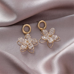 18K Gold-Plated Beaded Floral Drop Earrings