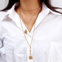 18K Gold-Plated Devil'S Eye Layered Pendant Necklace