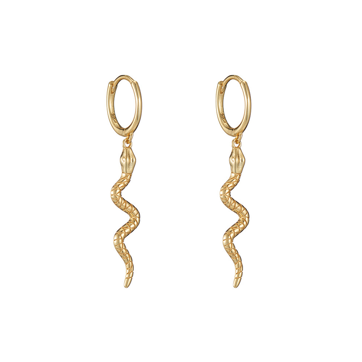 18K Gold-Plated Snake Huggie Earrings