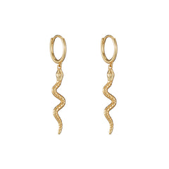 18K Gold-Plated Snake Huggie Earrings