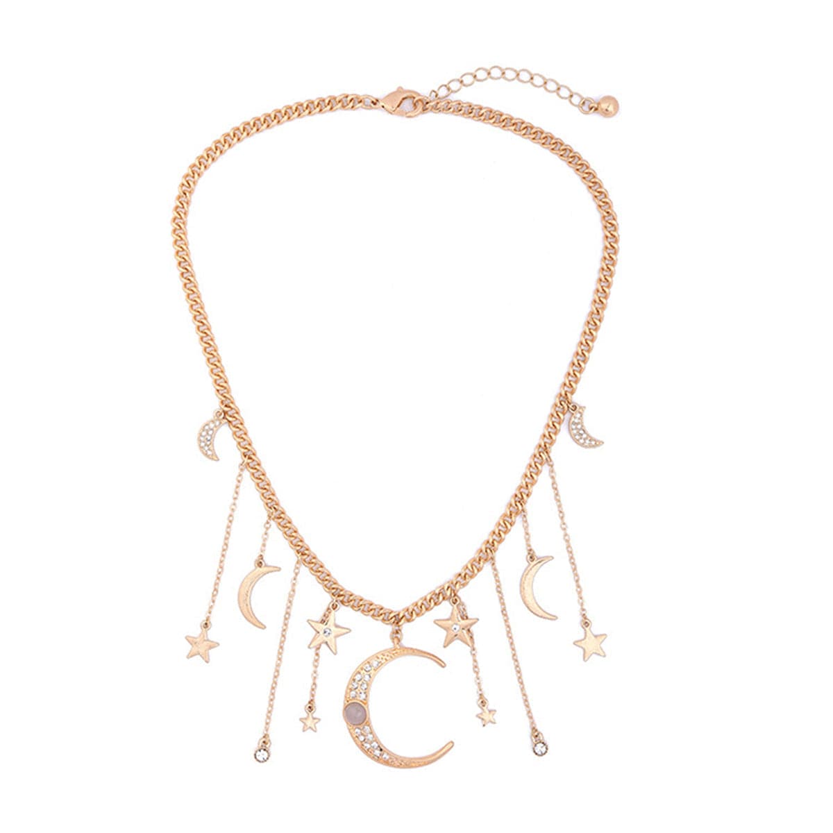 Cat's Eye & Cubic Zirconia Celestial Statement Necklace