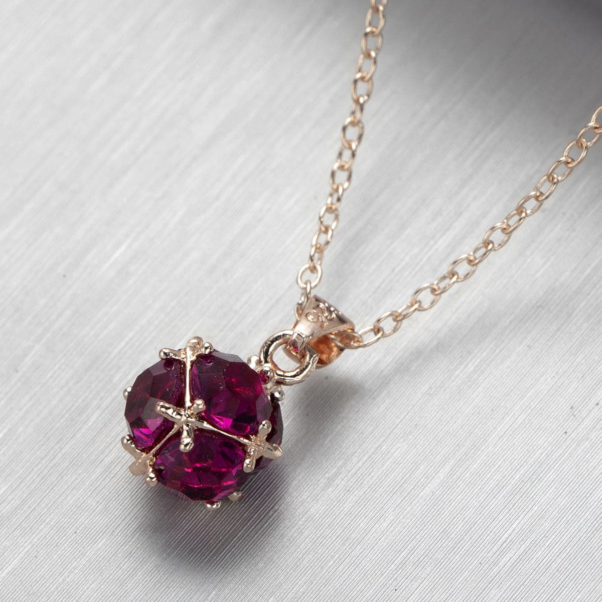 Rose Crystal & 18K Rose Gold-Plated Pendant Necklace