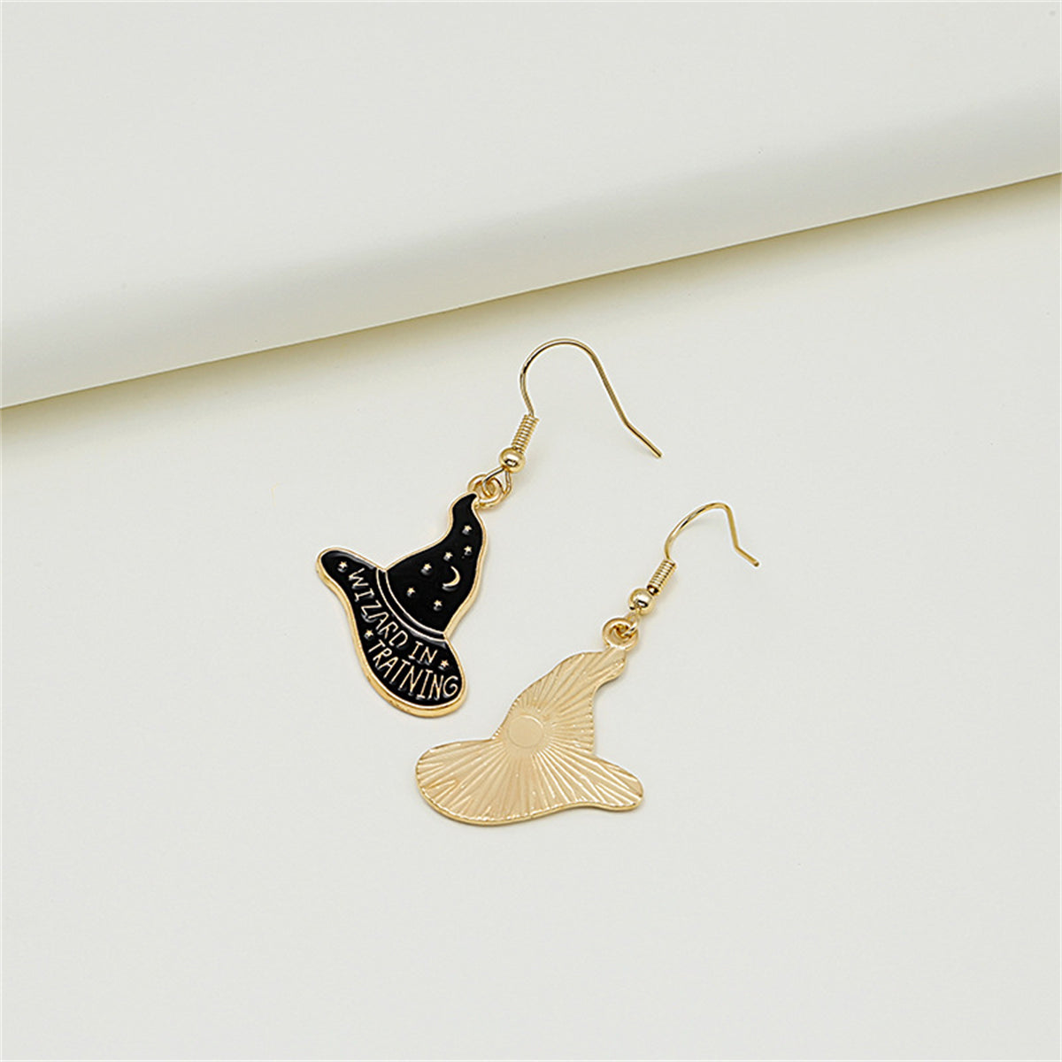 Black Enamel & 18K Gold-Plated 'Wizard In Training' Drop Earrings