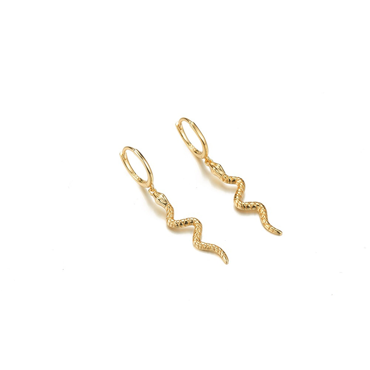 18K Gold-Plated Snake Huggie Earrings