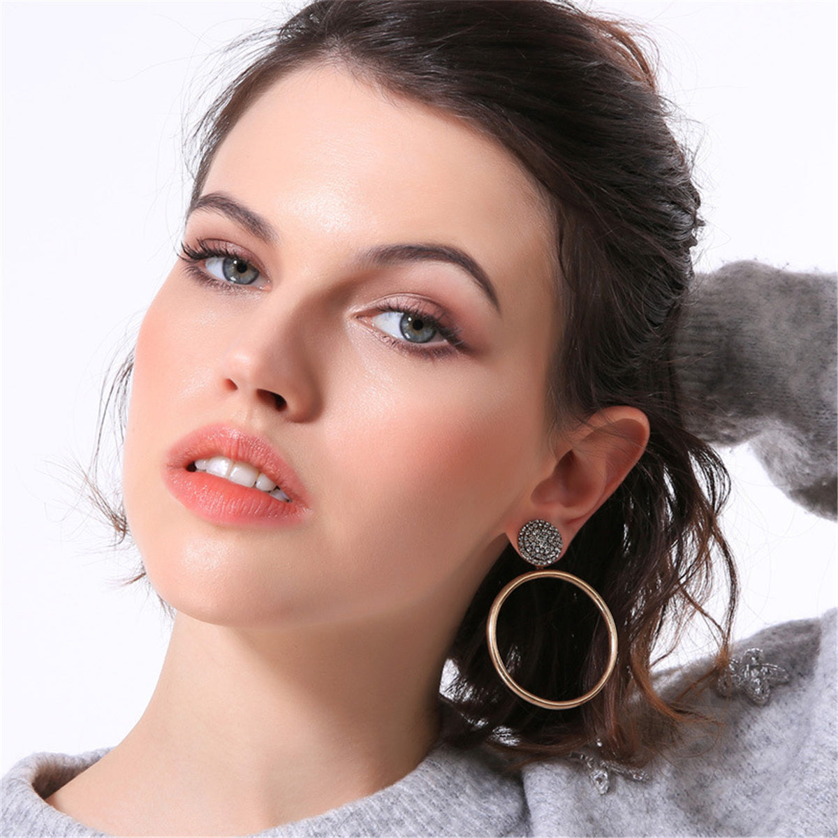 Cubic Zirconia & 18K Gold-Plated Round Dangle Earrings