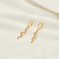 18K Gold-Plated Snake Huggie Earrings