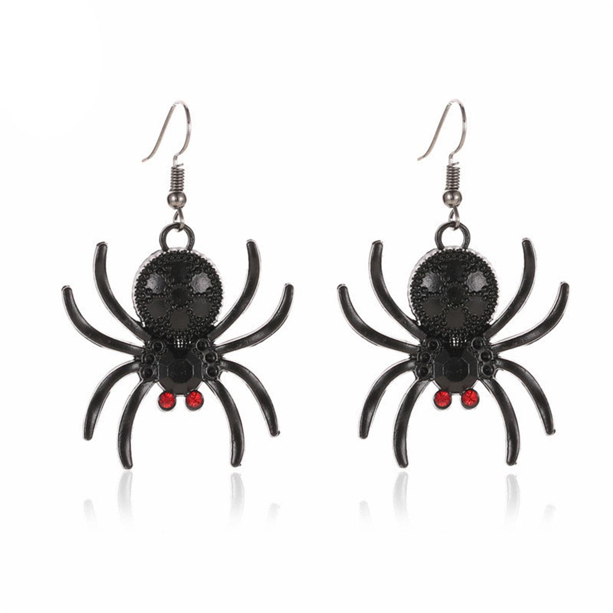 Black Cubic Zirconia Spider Drop Earrings